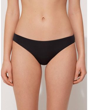 Tezenis Plain Brazilian Bikini Briefs - Black