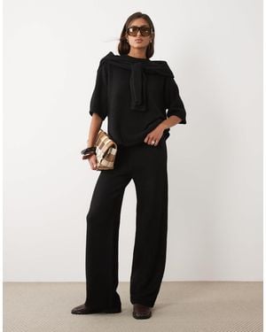 ASOS Wide Leg Trouser With Wool Co-Ord - Black