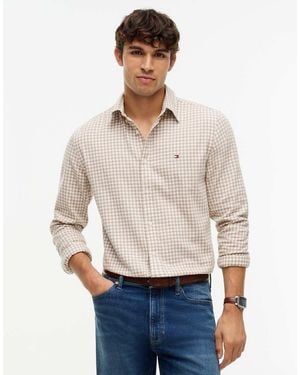 Tommy Hilfiger Regular Fit Gingham Dobby Flannel Shirt - White