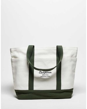 Abercrombie & Fitch Bolso Tote Con Detalle Estampado Y Correas En Contraste De -Neutro