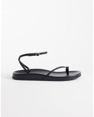 Mango 100% Leather Strappy Toe Detail Sandal - White