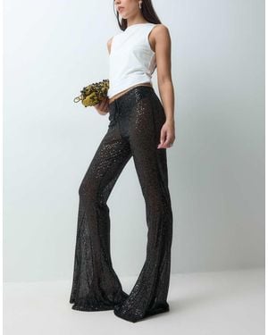 ASOS Broek Met Wijde Pijpen En Lovertjes - Grijs