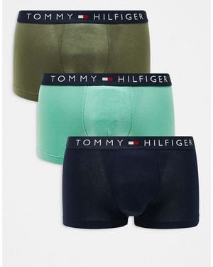 Tommy Hilfiger – original – 3er-pack trunk-unterhosen - Grün