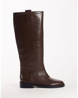 TOPSHOP Penelope reitstiefel aus echtem leder - Braun