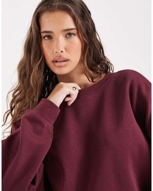 Pieces Felpa Oversize Coordinata Bordeaux - Rosso