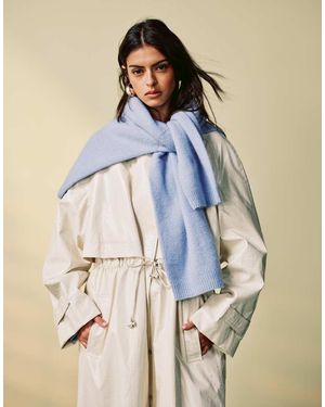 & Other Stories Vinyl Trench Coat With Drawstring Waist - Blue