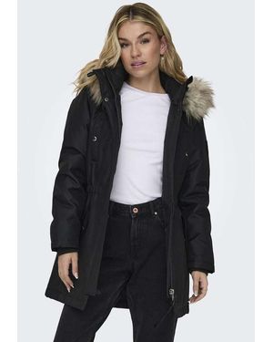 ONLY Iris Lichte Geribbelde Parka Met Capuchon - Grijs