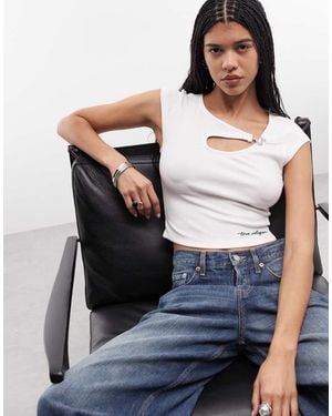 TRUE RELIGION Crystal Detail Cut Out Top - Blue