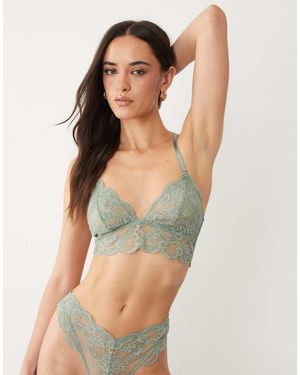 ASOS Lola Lace Longline Bralette - Green