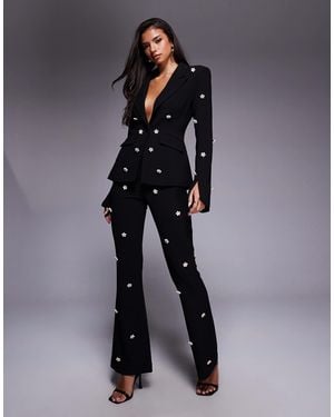 ASOS Co-Ord Embellished Flared Pants - Blue