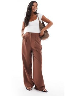 Miss Selfridge Tailored Wide Leg Pants - Natural