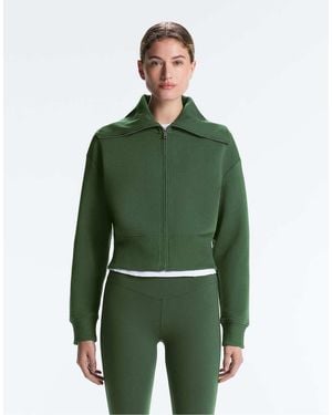 Oysho Cotton Blend High Collar Jacket - Green