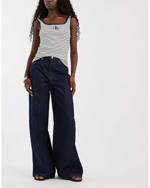 ASOS Jeans Baggy A Gamba Larga - Blu
