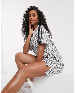 adidas Originals Monogram Trefoil T-shirt Dress - White