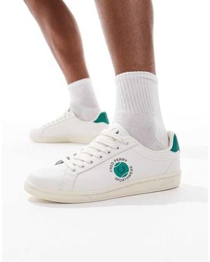 Fred Perry Zapatillas De Deporte Blancas Y Verdes De Cuero B721 De -Blanco - Neutro