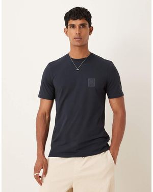 Lyle & Scott Ss T-Shirts Rubberised Logo Graphic T-Shirt - Blue