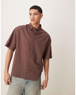 ASOS – kastiges oversize-hemd - Braun