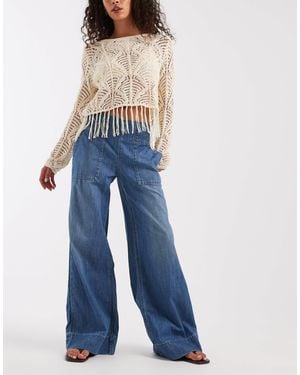 Free People Breezy Denim Pull On Jeans - Blue