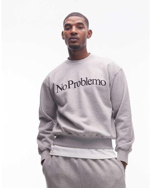 No Problemo Logo Cotton Sweatshirt - Grey