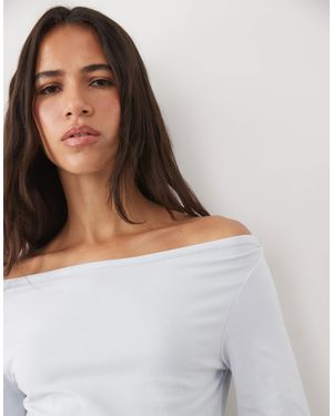 ASOS 3/4 Sleeve Top With Boat Neck - Blue
