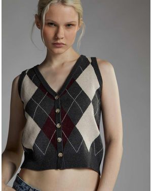 NARRATED V Neck Vest - Grey