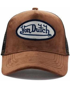 Von Dutch Velvet Trucker Cap - Brown