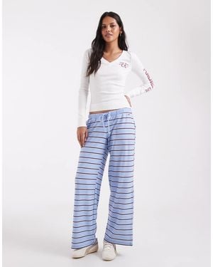 Hollister Pantalones De Pernera Ancha Cómodos A Rayas Azules