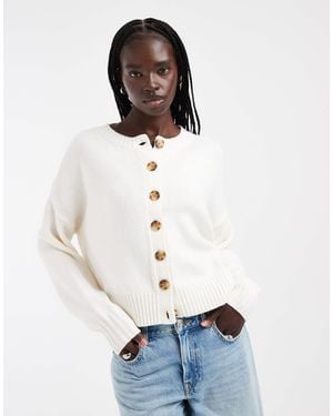 Hollister Strickjacke mit rundhalsausschnitt - Weiß