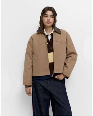 Pull&Bear Jacket With Combined Collar And Seams - Blue
