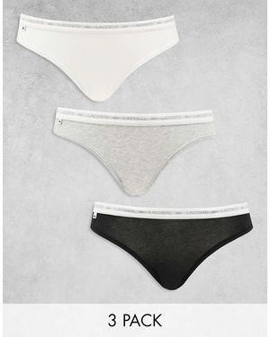 Lacoste Pack De 3 Calzoncillos De Color Negro, Gris Y Blanco De