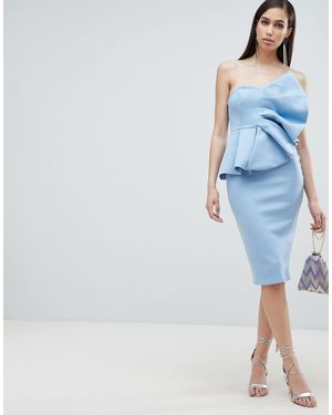ASOS – fan – trägerloses midikleid - Blau