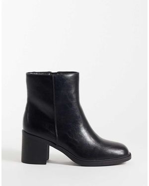 New Look Botas De Tacón Con Punta Cuadrada En - Negro