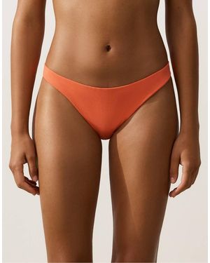 Oysho Piqué Medium-coverage U-cut Bikini Briefs - Orange