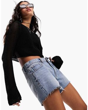 ASOS Pantalones Cortos Vaqueros Holgados Con Lavado De - Negro