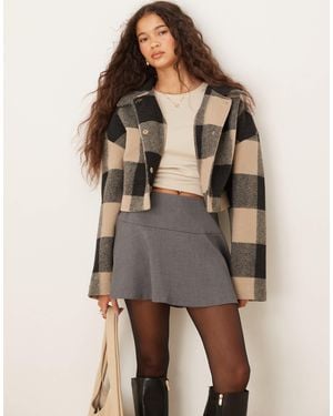 Gina Tricot Relaxed Fit Cropped Jacket - Brown