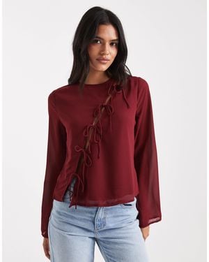 ONLY Asymmetric Tie Detail Top - Red