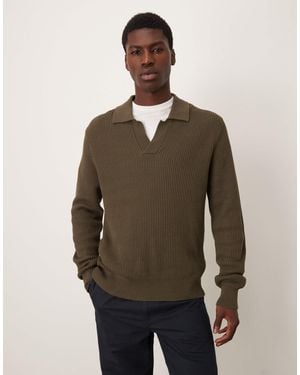 Mango – gestricktes polohemd - Braun