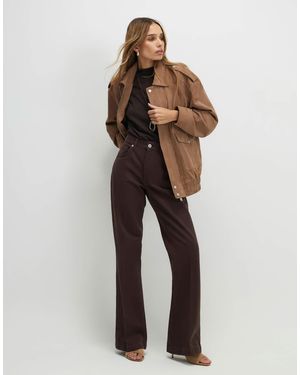 River Island Pleat Detail Bootcut Jeans - Brown