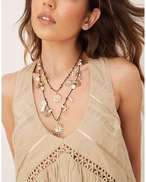 Accessorize Collar De Cordón Con Charms De Inspiración Marítima De - Neutro