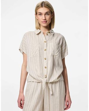 Pieces Camisa Beis Abedul De Manga Corta De -Neutro