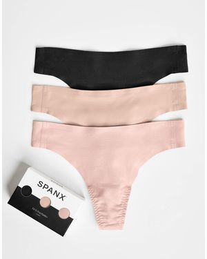 Spanx Smooth – fit to you – elastische tangas im 3er-pack - Schwarz