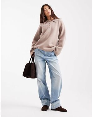 ASOS –poloshirt aus lammwolle - Blau