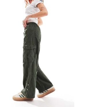 Superdry Low Rise Wide Leg Cargo Trousers - Green