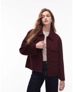 ARKET Double Layer Wool Jacket With Button Front And Front Pockets - Purple