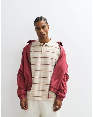 Weekday Recht Gestreept Poloshirt Met Naaddetail - Rood