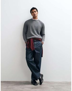 SELECTED Maglione A Coste Da Pescatore - Bianco