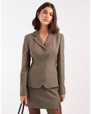 Miss Selfridge High Collar Blazer Co-Ord - Brown