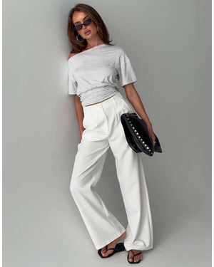 Princess Polly Pantalones De Sastre Blancos De Talle Alto Archer De