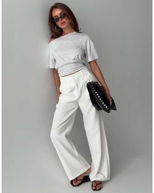 Princess Polly Archer Tailored High Waisted Trousers - White