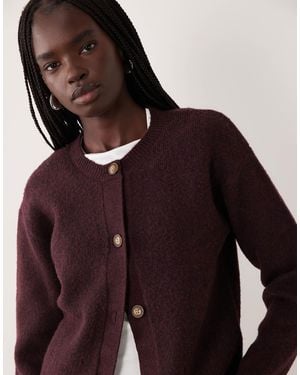 JJ Rebel Long Sleeved Knitted Cardigan - Purple